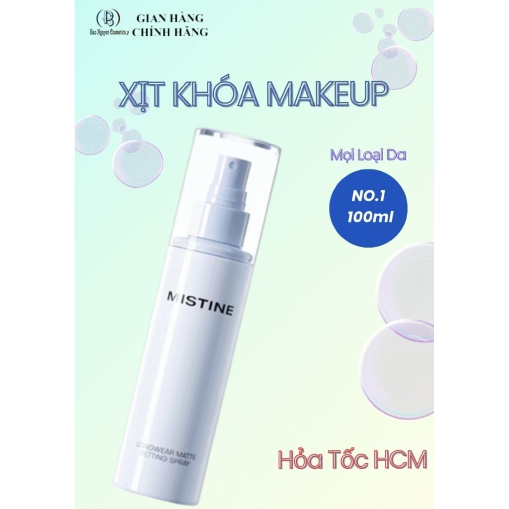 Xịt Khóa Makeup Mistine xịt khóa nền trang điểm - 100ml/25ml, Mistine Longwear Matte