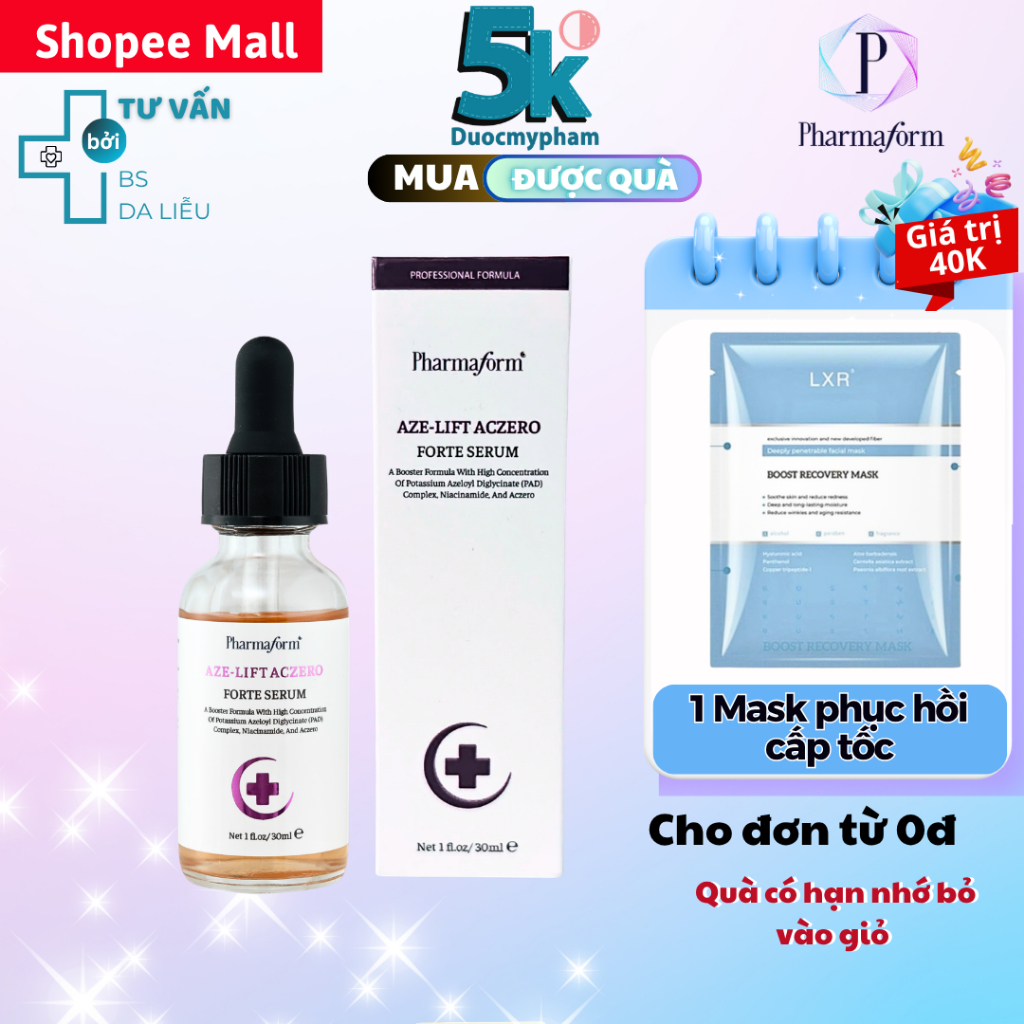 Tinh Chất Kiểm Soát Dầu, Giảm Mụn Pharmaform Aze-Lift Aczero Forte Serum 30ml