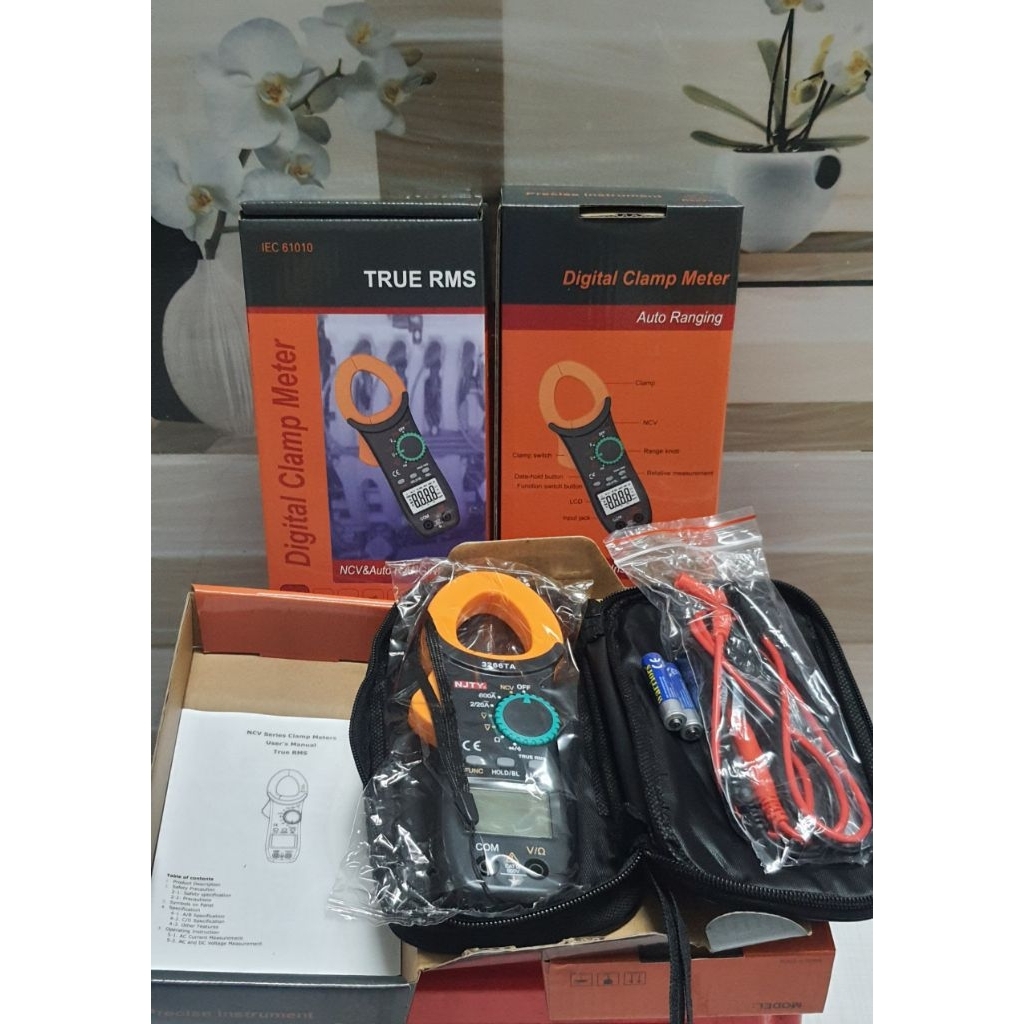 Ampe kìm NJTY 3266TA đồng hồ kẹp dòng vạn năng chính hãng, bảng tiếng anh, đo thông mạch kiểm tra di