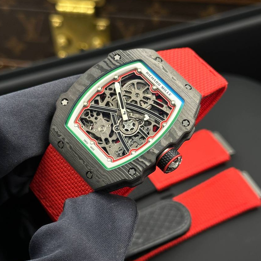 Ri.chard Mile RM67-02• Size 38x47mm • Dày 7.8mm • Chất lượng hoàn thiện 1:1 | Siêu nhẹ | Đỏ đen 3
