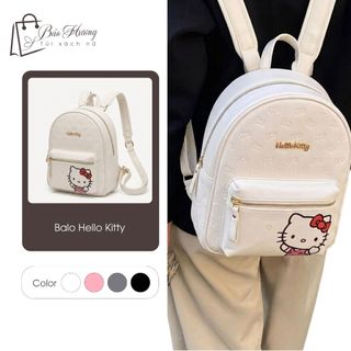 Balo Hello Kitty, Balo đi học dễ thương size lớn kèm móc Kitty đựng vừa A4, Laptop