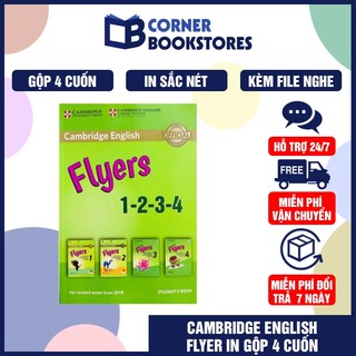 Cambridge Flyers In Gộp 4 Cuốn- Tặng Kèm File Nghe- In Màu Đẹp
