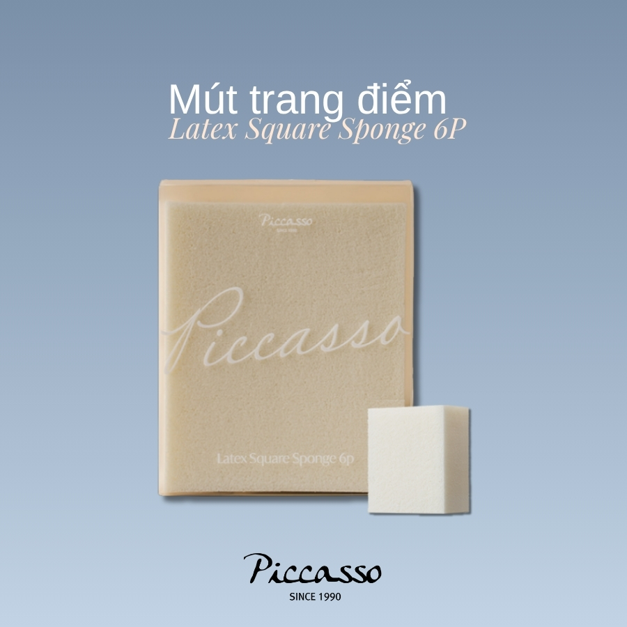Mút trang điểm Latex Square Sponge 6P Piccasso