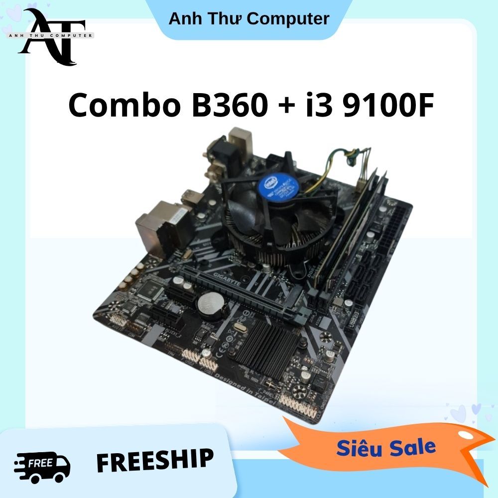 Combo CPU i3 9100F + Main H310 B360 B365