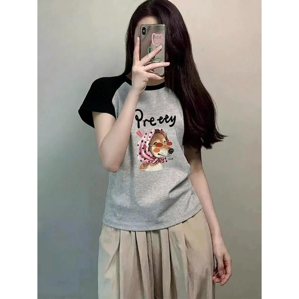 Áo Thun baby tee Hình In Cute Dễ Thương [FREESHIP]🌸Áo Thun Nữ Cotton Co Dãn Phong Cách Ulzzang🌸 | BigBuy360 - bigbuy360.vn