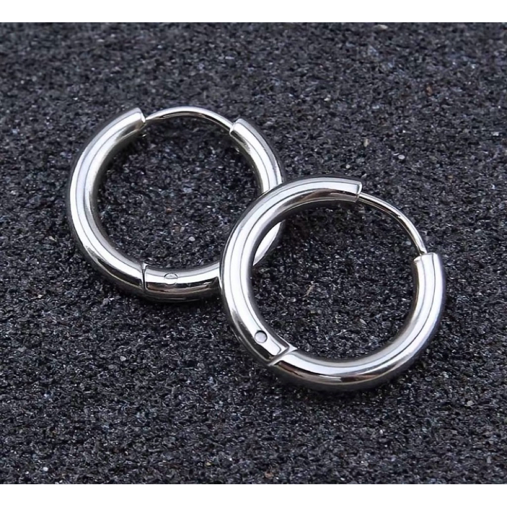 Khuyên Tai Basic dạng tròn xỏ lỗ thép titan không gỉ Women Nữ Women Nữ hoa tai