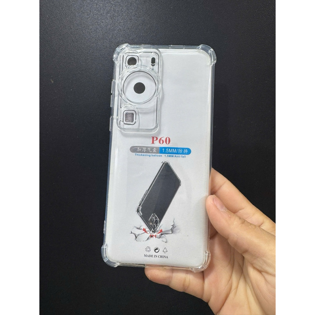 Ốp lưng silicon trong suốt cho huawei P60/P60 pro chống sốc 4 góc siêu đẹp