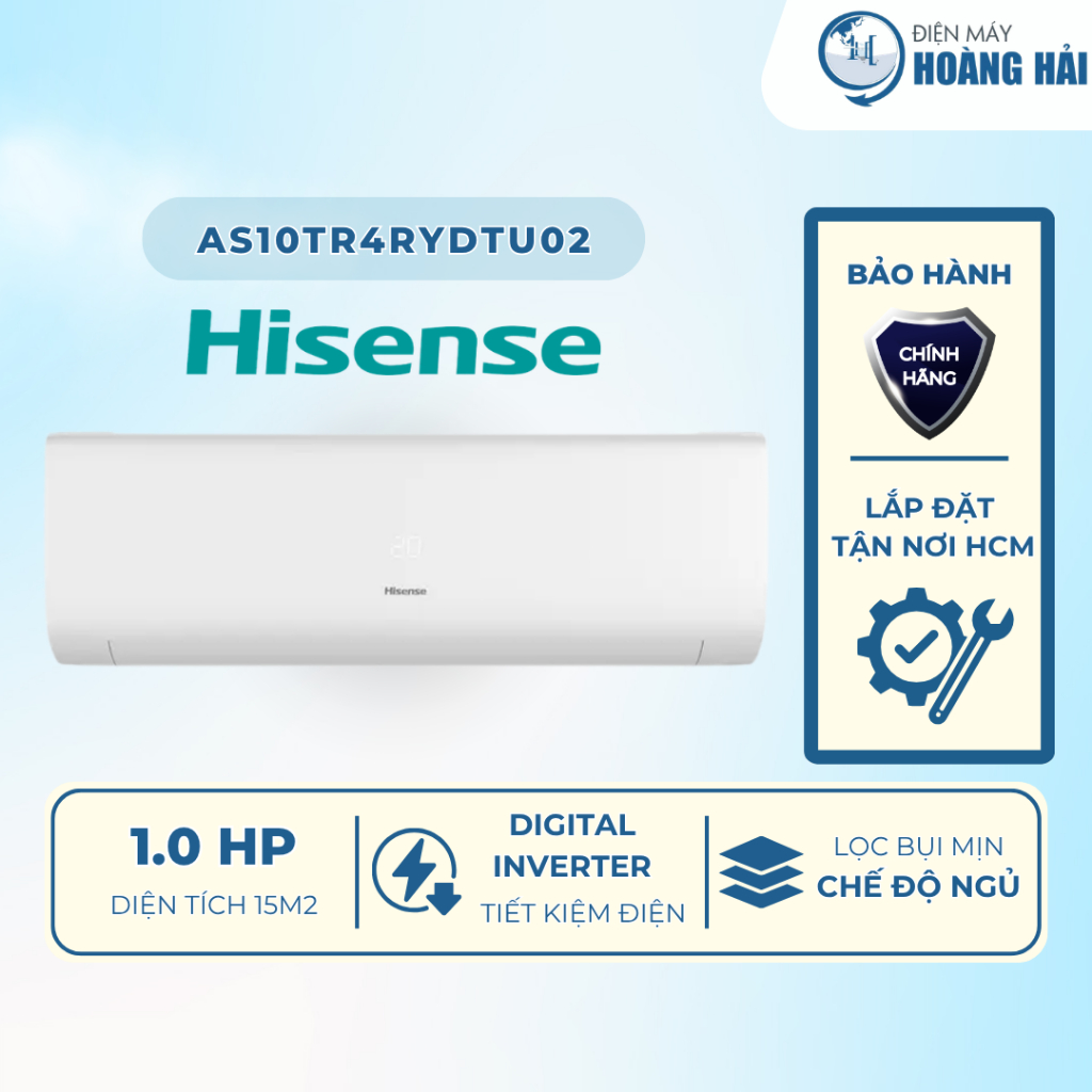 [Chỉ Giá Máy] AS10TR4RYDTU02 | Máy lạnh Hisense Inverter 1HP AS-10TR4RYDTU02 - Hàng chính hãng