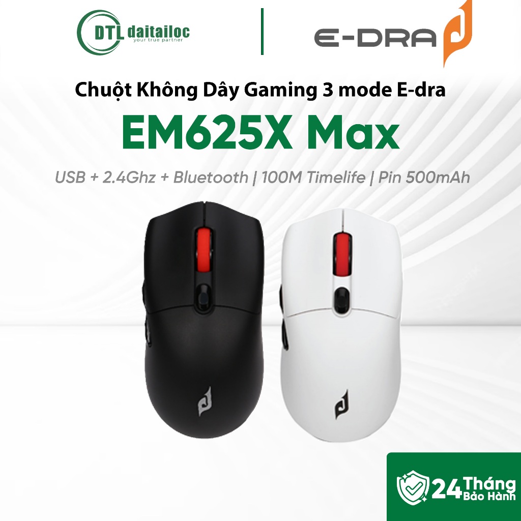 Chuột không dây gaming 3 mode E-dra EM625X Max | Chính hãng | Bảo hành 24 tháng