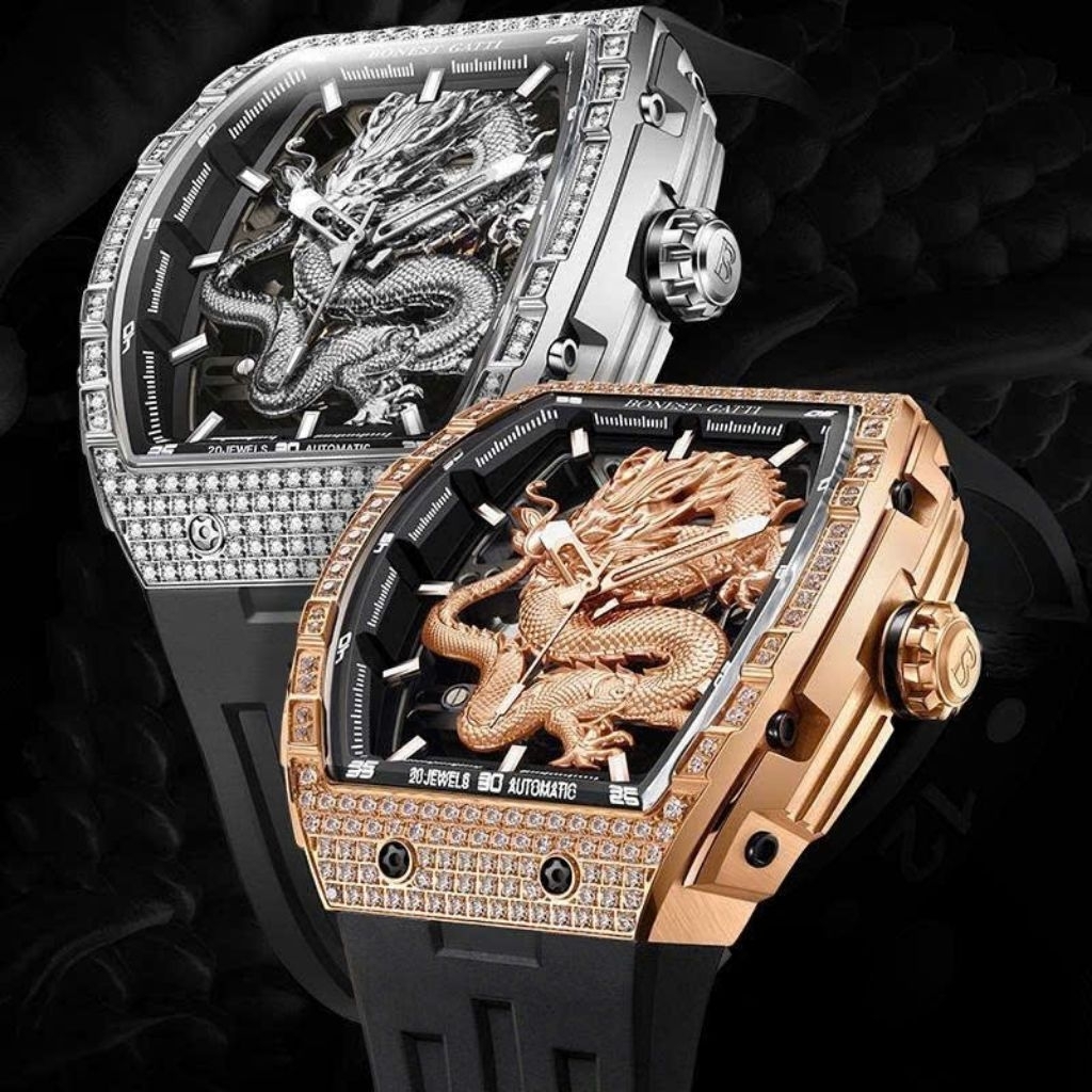 [Chính Hãng 100%] Đồng Hồ Nam Automatic Bonest Gatti Ghost Dragon BG5605 (5605) Máy Cơ (Automatic) M