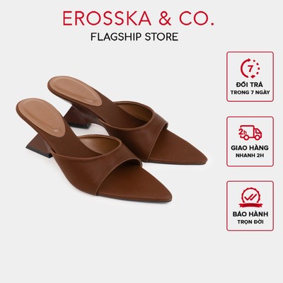 Erosska - Dép Nữ Đế Xuồng 5cm Kiểu Quai Bản Ôm Chân Chất Liệu Satin Lụa Mềm Mại - EM155