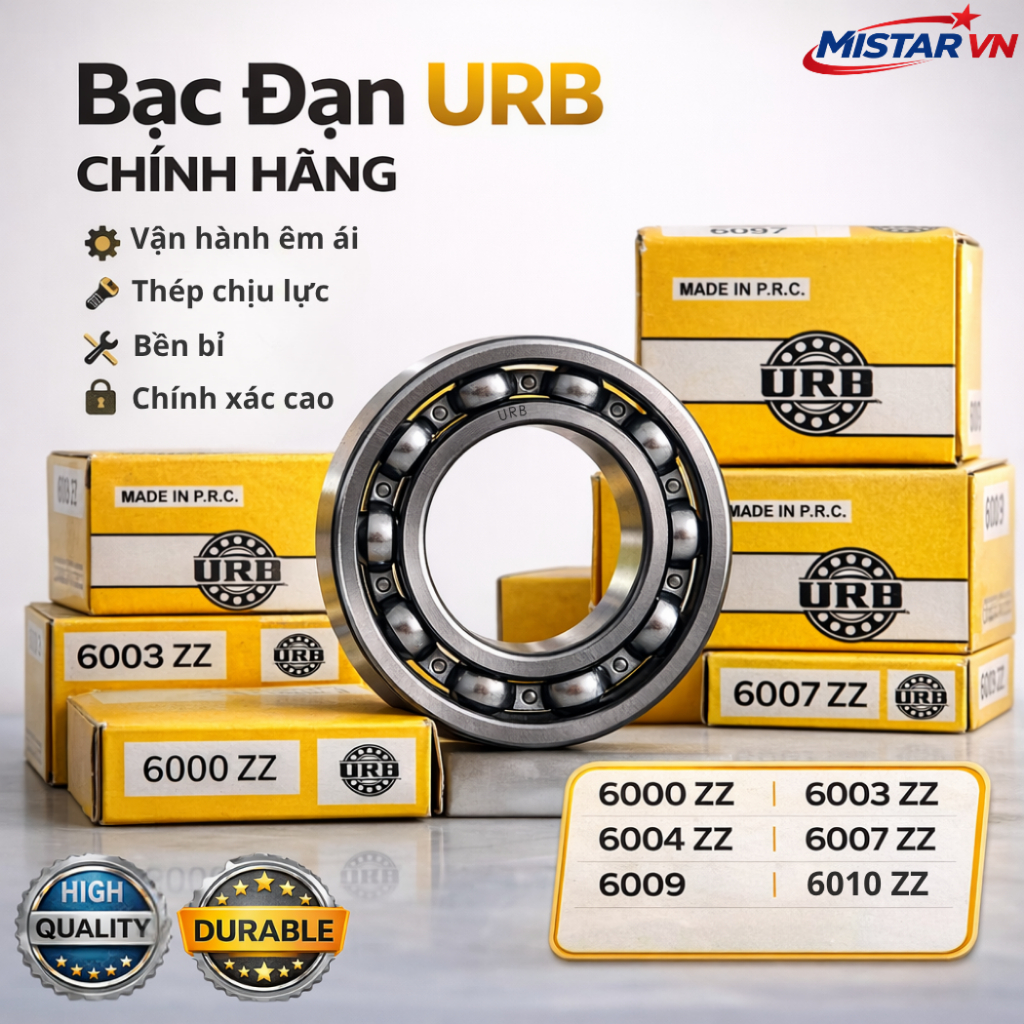 Vòng bi bạc đạn URB chính hãng - Mã 6000zz, 6003zz, 6004zz, 6007zz, 6009, 6010 ZZ Phù hợp cho xe máy