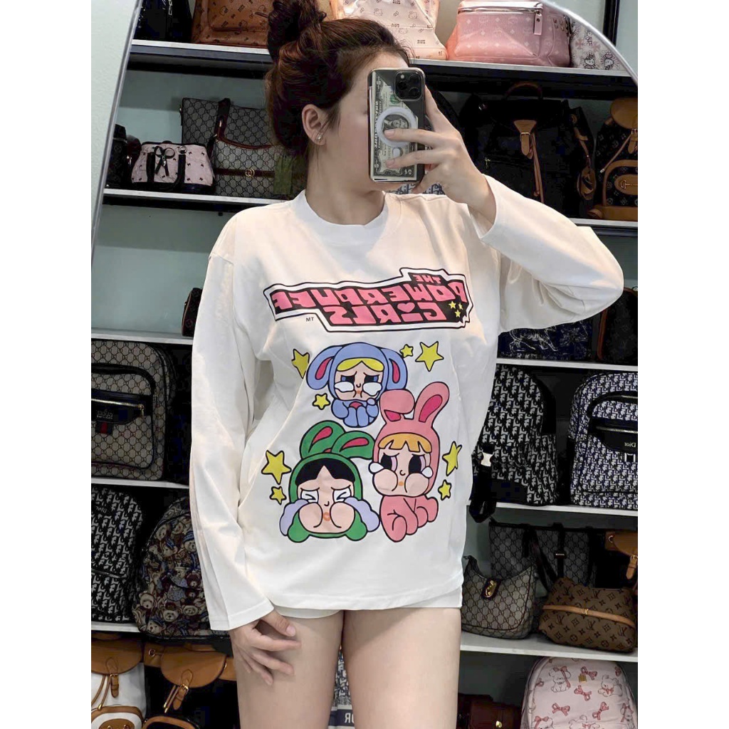 [Vải Xịn] Áo Thun Dài Tay Crybaby The Powerpuff Girls Cotton Cao Cấp - Mỹ Tú Store