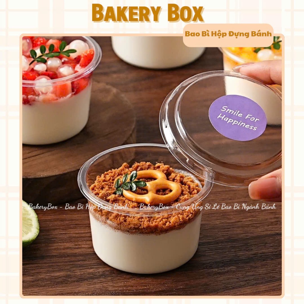 (Rẻ Nhất) 100 Hủ Nhựa Tròn 150ml Đựng Bánh Lạnh, Oreo Cheesecake, Tiramisu | XY583