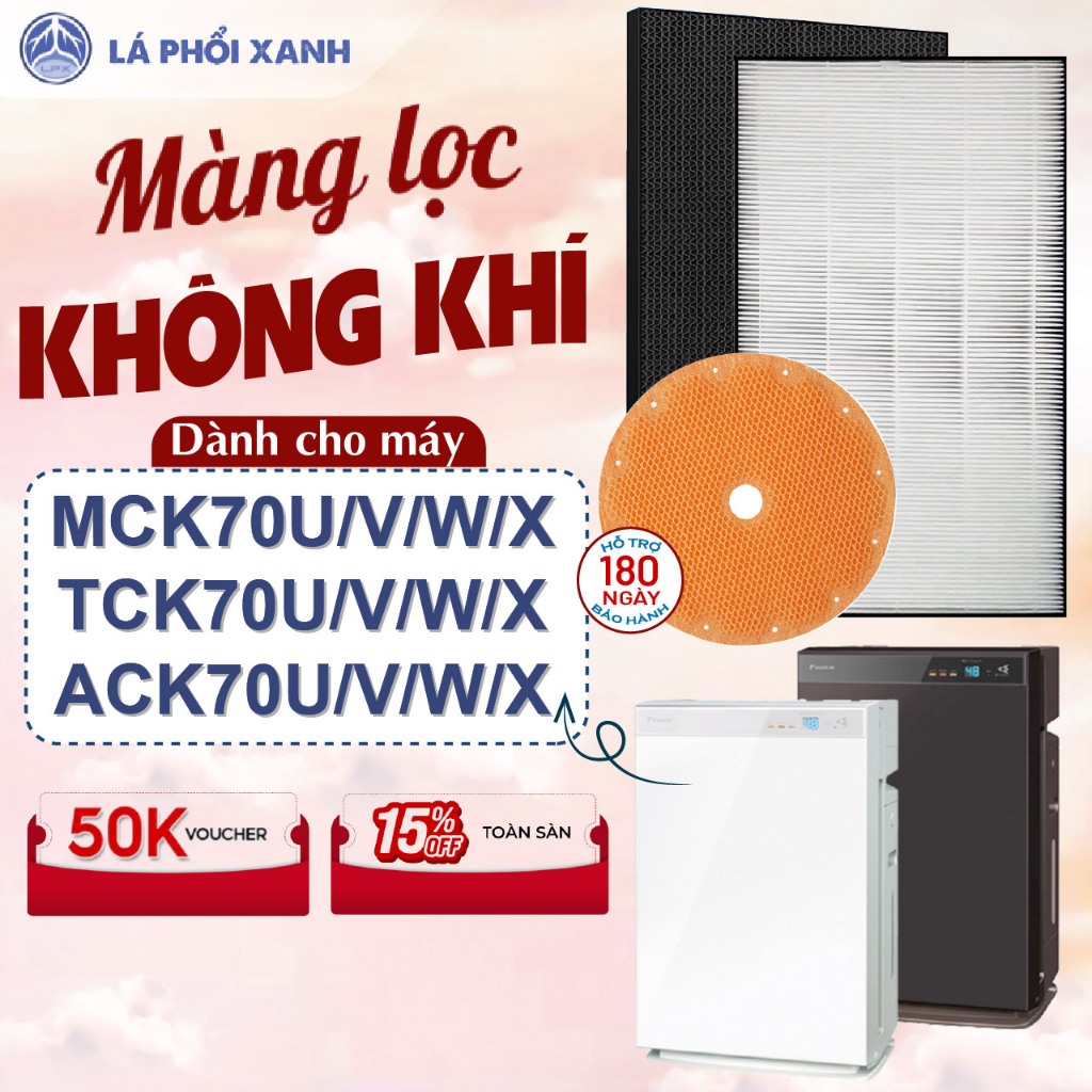 Màng lọc tương thích máy Daikin hộp MCK70U V W X TCK70U V W X ACK70U V W X, Màng lọc Hepa, Tấm lọc k