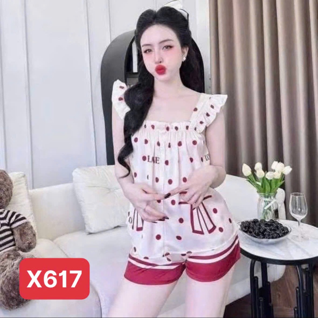 Bộ Đồ Ngủ 2 Dây X6 Kim Thanh - Pijama Lụa Latin Short Bông Mặc Nhà Mềm Mịn 9 Màu Size 40-72kg | BigBuy360 - bigbuy360.vn