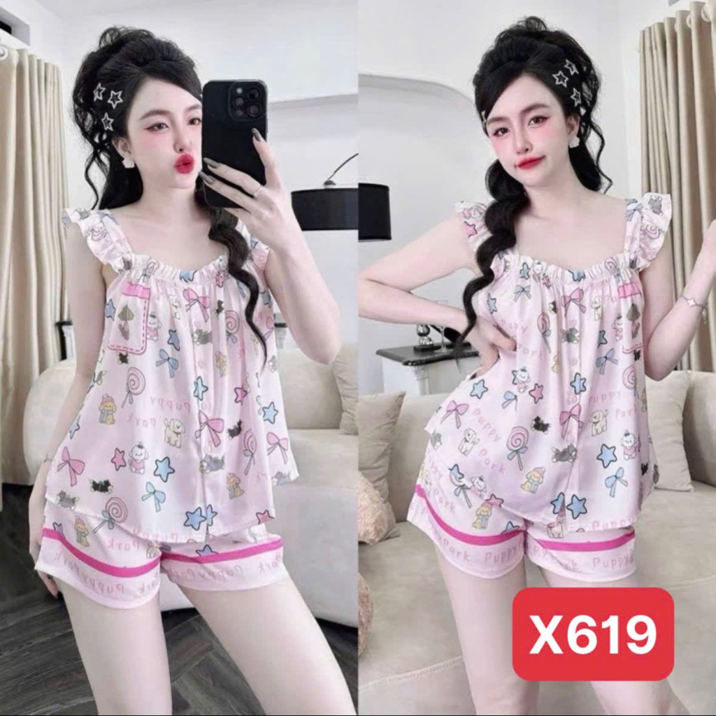 Bộ Đồ Ngủ 2 Dây X6 Kim Thanh - Pijama Lụa Latin Short Bông Mặc Nhà Mềm Mịn 9 Màu Size 40-72kg | BigBuy360 - bigbuy360.vn