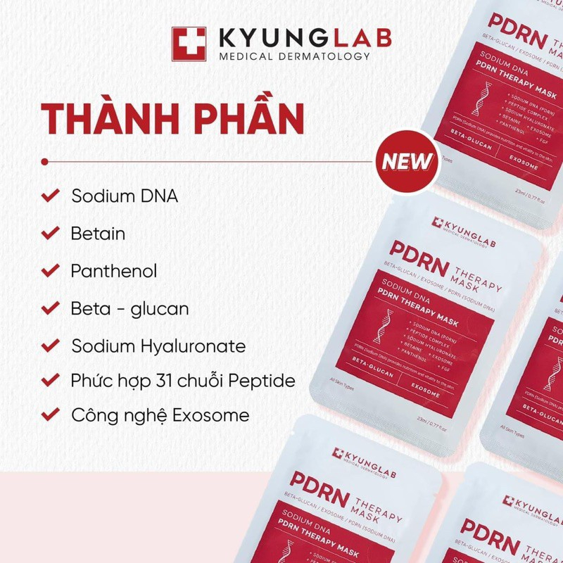 Mặt nạ PDRN Mask KyungLab cấp ẩm phục hồi trẻ hoá da giúp da căng mịn và dưỡng trắng