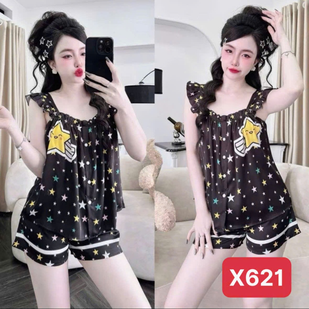Bộ Đồ Ngủ 2 Dây X6 Kim Thanh - Pijama Lụa Latin Short Bông Mặc Nhà Mềm Mịn 9 Màu Size 40-72kg | BigBuy360 - bigbuy360.vn