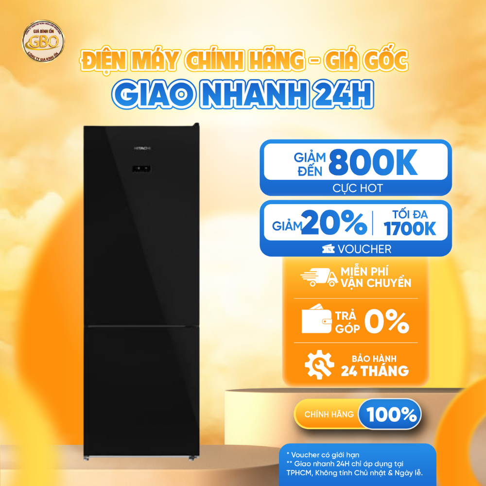 HRBN6340DGBKVN - Tủ Lạnh Hitachi Inverter 323 lít