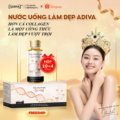 Nước Uống Làm Đẹp Collagen ADIVA 14 Chai Hỗ Trợ Đẹp Da, Chống Lão Hóa Toàn Diện