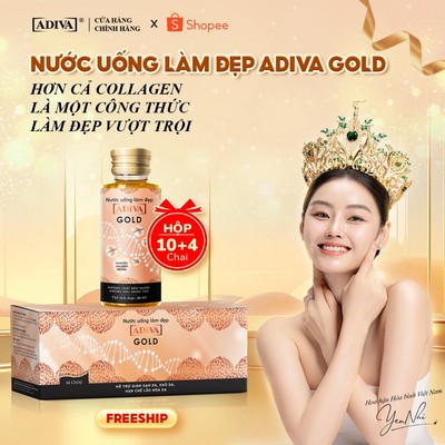Nước Uống Làm Đẹp Collagen ADIVA Gold 14 Chai Hỗ Trợ Đẹp Da, Chống Lão Hóa Toàn Diện
