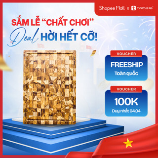Thớt Gỗ Teak Thương Hiệu TAPUHO - An Toàn Thực Phẩm Hình Chữ Nhật
