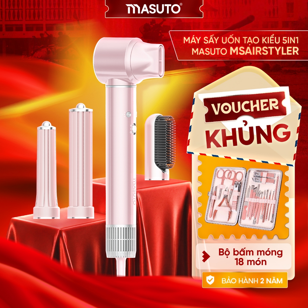[GIÁ TỐT TẠI LIVE] Máy Sấy Tóc Tạo Kiểu 5in1 Masuto AirStyler Đa Chức Năng Công Nghệ Ion Giảm Hư Tổn