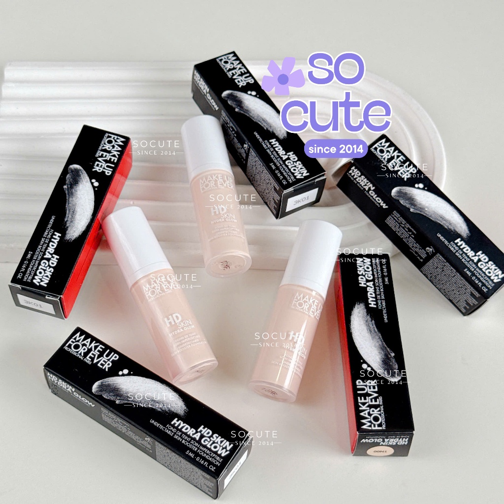 Socute 5ml - Kem Nền MU4Ever HD Skin Hydra Glow Hydrating Foundation Màu 1N00 & 1R00 & 1Y00 & 1R02