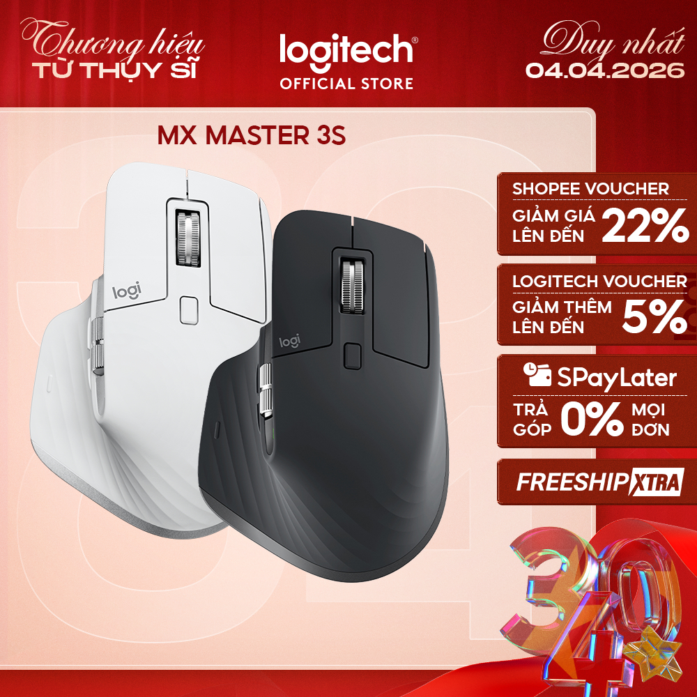 Chuột không dây Bluetooth Logitech MX Master 3s – Yên tĩnh, 8K DPI, Cuộn siêu nhanh, sạc USB-C | BigBuy360 - bigbuy360.vn