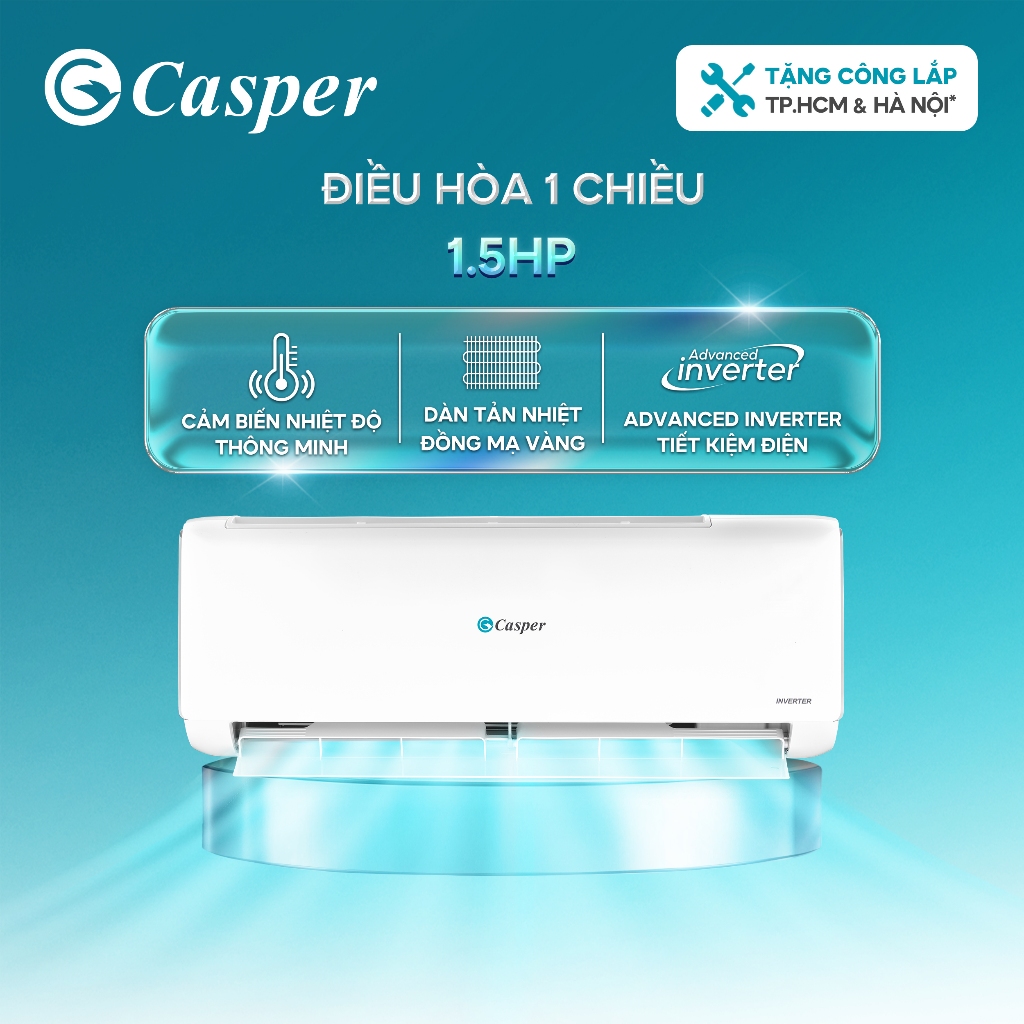 [Shopee - Lắp đặt 0Đ HN HCM] Máy lạnh/ Điều hòa Casper Inverter ProAir 1.5HP JC-12IU36 - Bảo hành 3 năm - Chính hãng | BigBuy360 - bigbuy360.vn