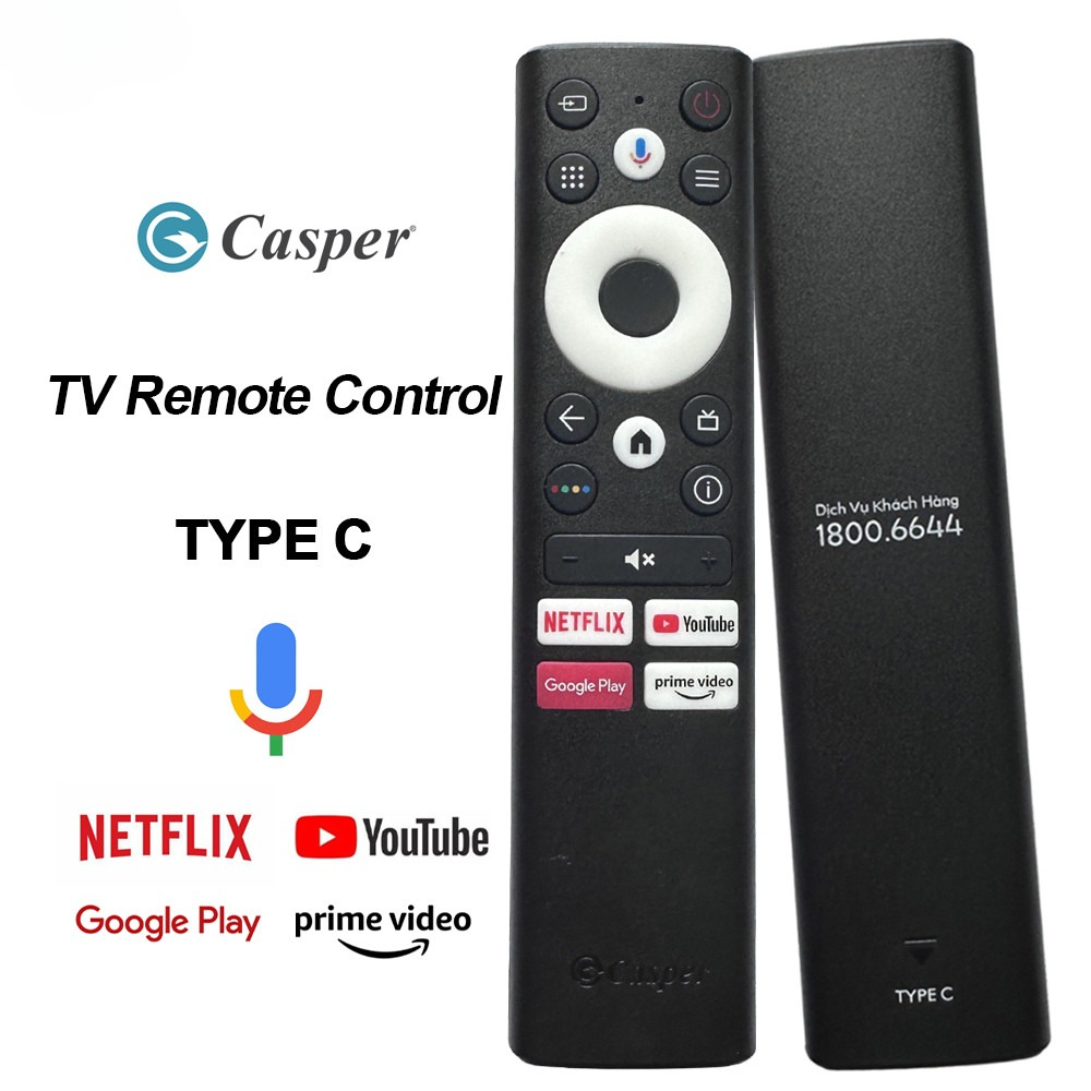 Remote điều khiển tivi Casper A3 TYPE C giọng nói, điều khiển TV Casper 55UGA610 - ĐT Phương Uyên