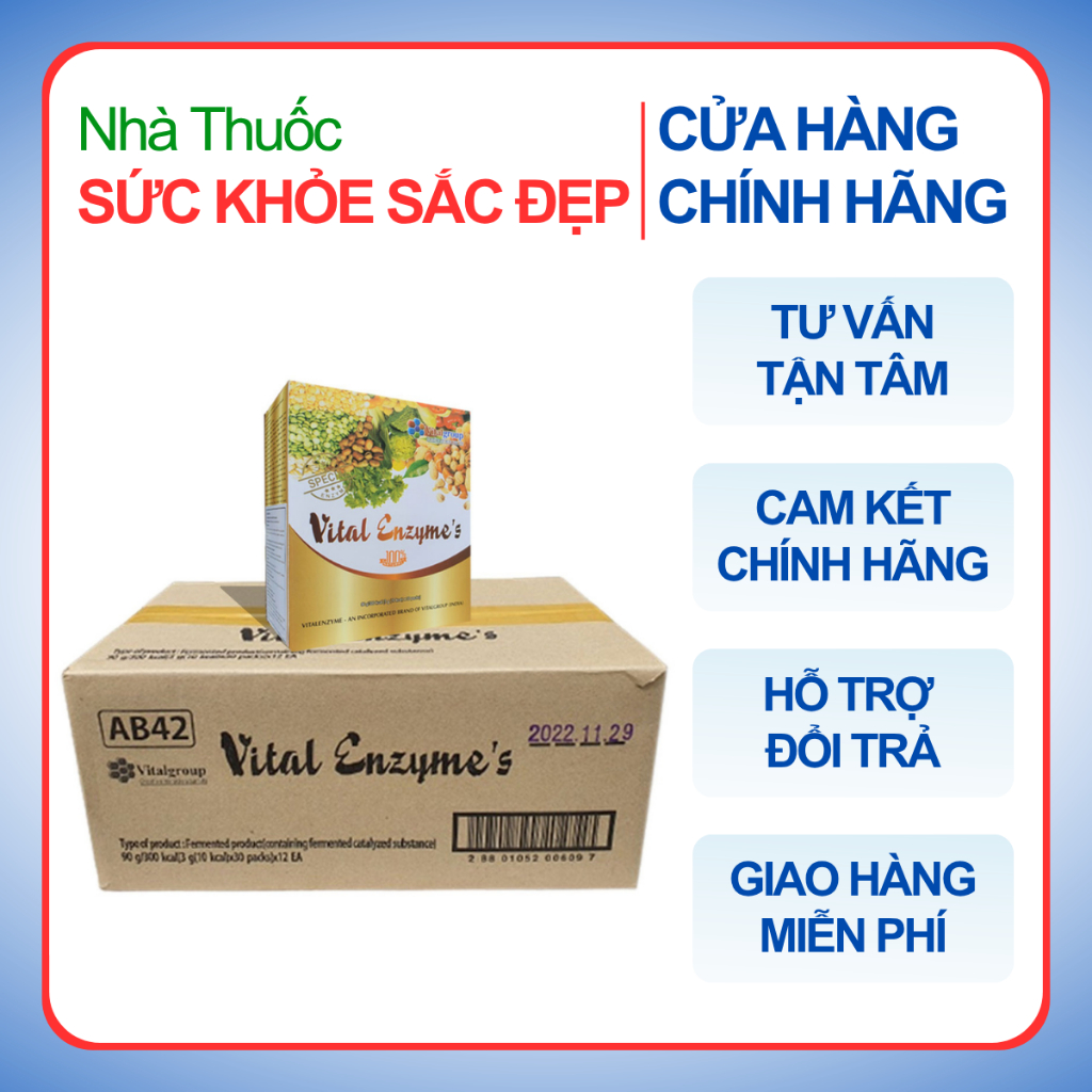 COMBO 1 thùng 12 hộp Vital Enzyme's Hàn Quốc - 30 gói/hộp