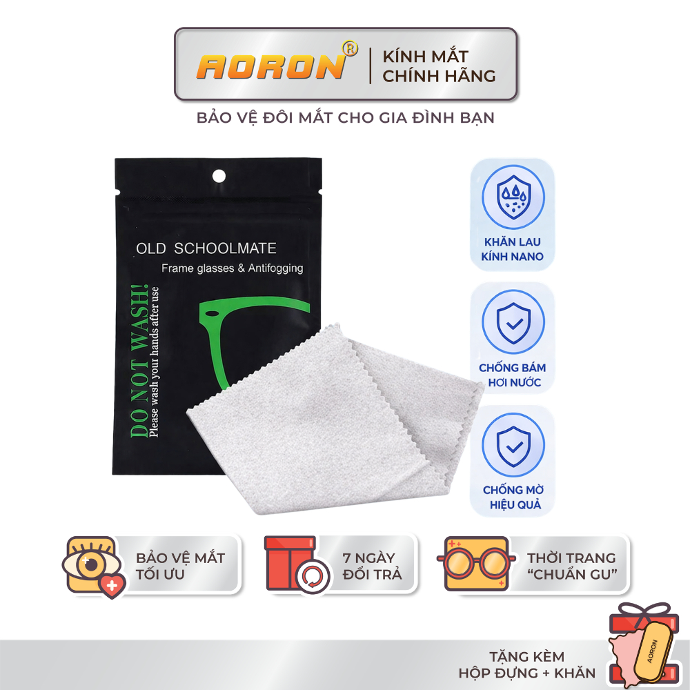 Khăn Lau Kính Nano Chuyên Dụng Chống Bám Hơi Nước, Chống Mờ Sương Khi Đeo Khẩu Trang AORON