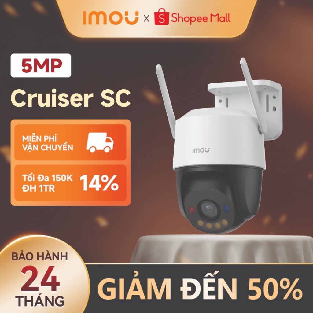 Camera Wifi ngoài trời Imou Cruiser SC I 3MP/5MP I IPC-K7FP-5H0WE I Đèn cảnh báo xanh đỏ I Đàm thoại I Xoay 360 | BigBuy360 - bigbuy360.vn