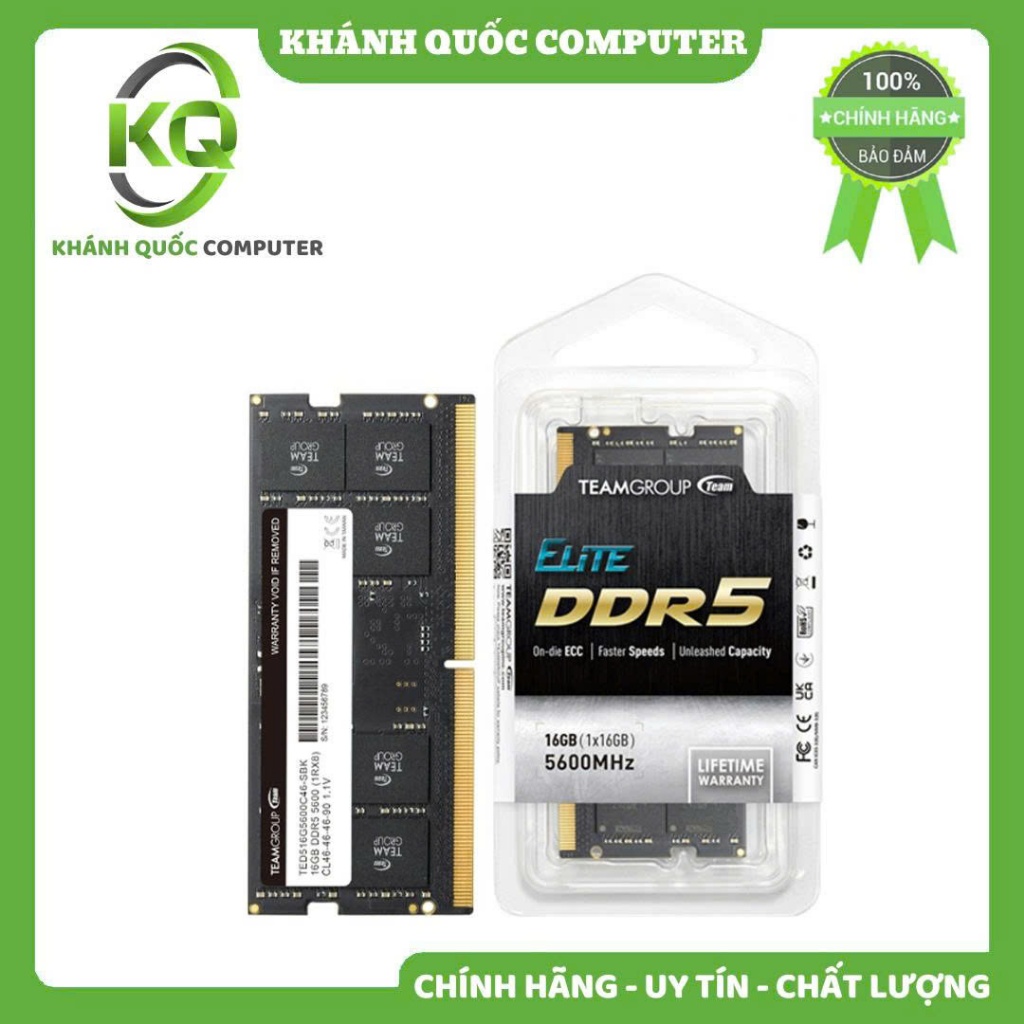 Ram Laptop TeamGroup Elite 16GB DDR5 5600MHz - Chính hãng phân phối