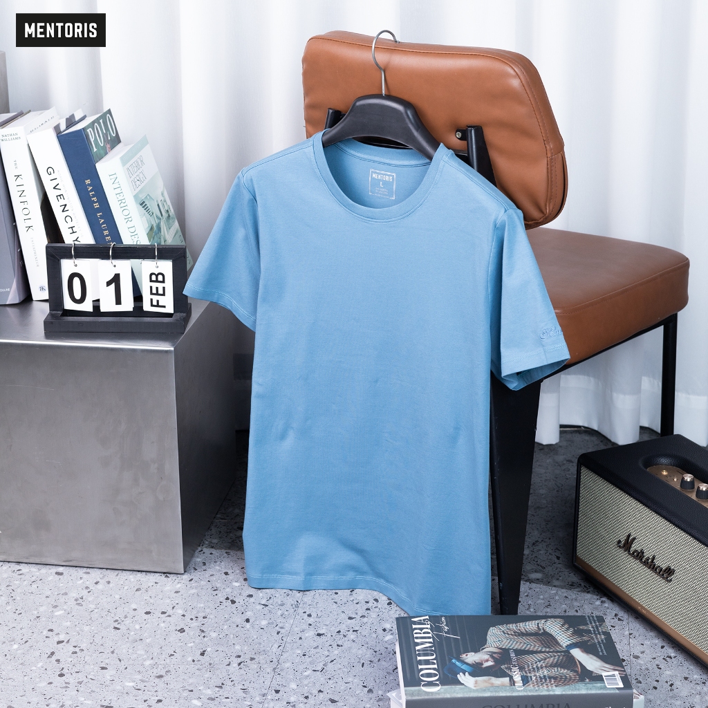 Áo Thun Nam MENTORIS, Ao T-Shirt Vải Cotton Mềm Mịn, Màu Sắc Trẻ Trung, Form Dáng Gọn Gàng MTS04