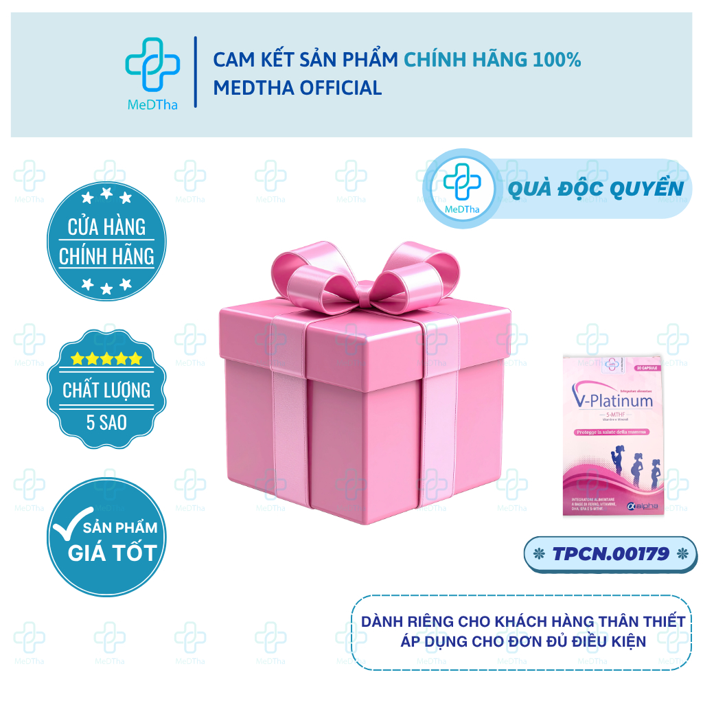 [QUÀ TẶNG KHÔNG BÁN] TRI ÂN KHÁCH HÀNG MEDTHA (QUÀ TẶNG V-Platinum 5-MTHF: TPCN.00179)
