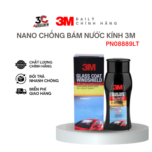Dung Dịch Nano Phủ Kính Chống Bám Nước Ô Tô 3M 08889LT 200ml