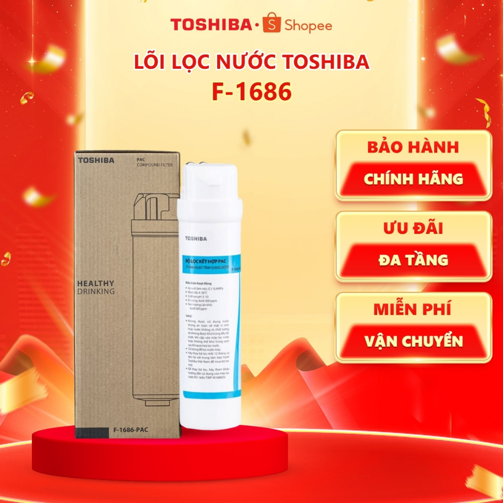 Lõi lọc nước Toshiba F-1686 - PAC - C - RO (Bộ lọc dùng cho TWP-N1686UV/1843SV) - Hàng chính hãng