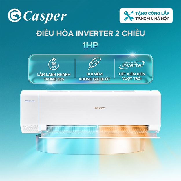 Máy lạnh/ Điều hòa khí tươi Casper Inverter - 2 chiều 9300BTU XH-09IF35 - Bảo hành 3 năm