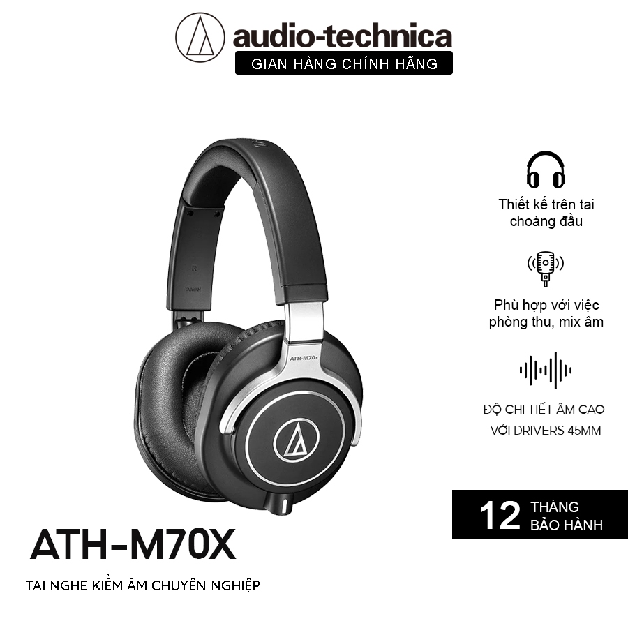 Tai nghe Audio-Technica Professional Hifi ATH-M70x Hàng Chính Hãng