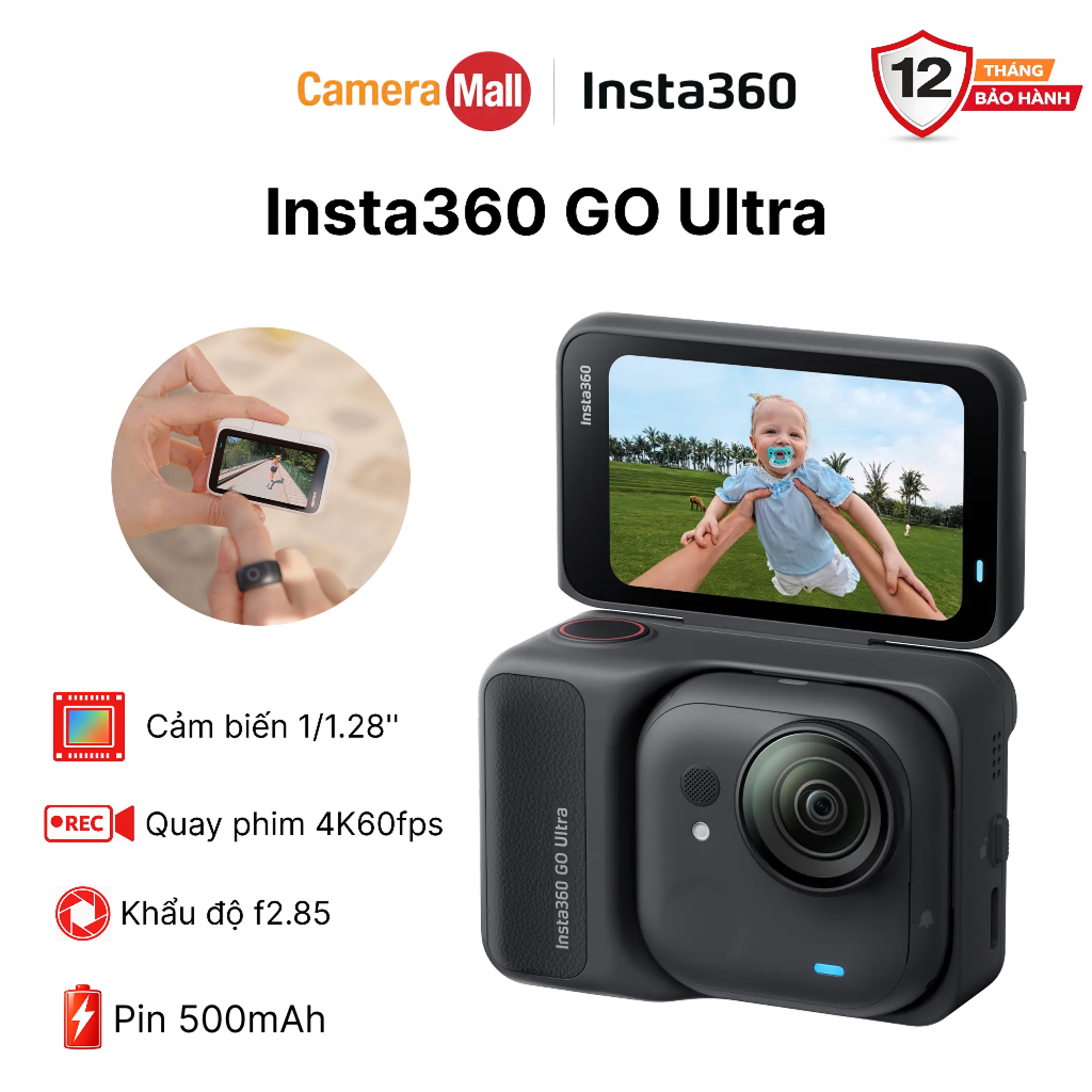 Camera Hành Động Insta360 GO Ultra Creator Bundle Chống Rung 4K60 Kèm Pod Bảo Hành 12 Tháng