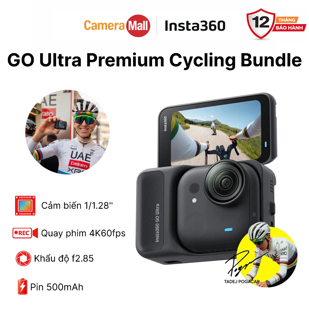 Insta360 GO Ultra Premium Cycling Bundle - Siêu Nhỏ Gọn | Gắn Xe Đạp | Bảo Hành Chính Hãng 12 Tháng | BigBuy360 - bigbuy360.vn