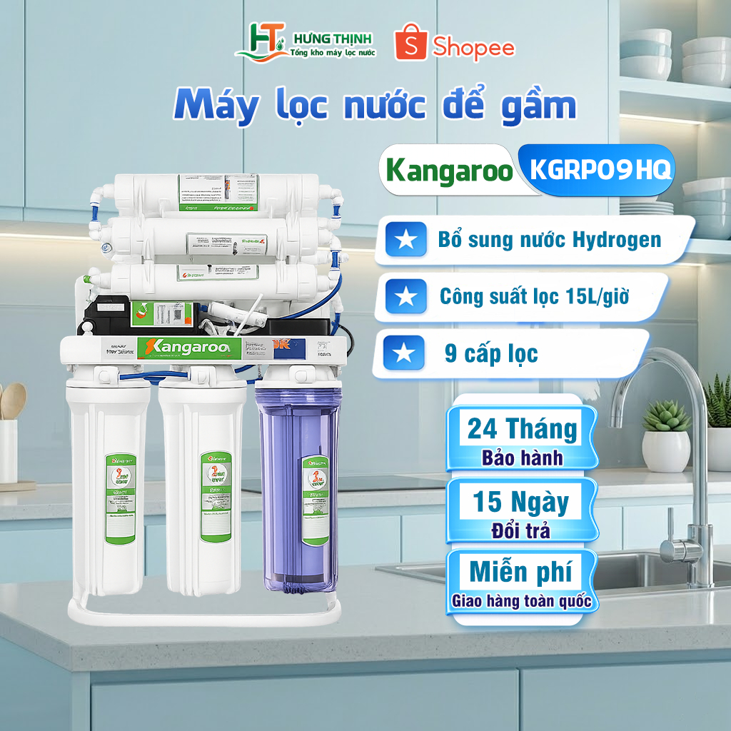 Máy Lọc Nước Kangaroo Hydrogen KGRP09HQ Tái Khoáng Cho Nước Tinh Khiết, Tốt Cho Sức Khỏe