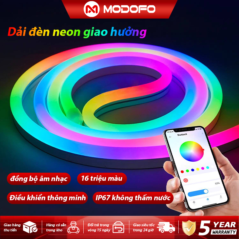 Đèn Neon Flex ARGB 5V Đồng Bộ Nhạc, App/Giọng Nói, 16 Triệu Màu, IP67, Trang Trí Phòng Ngủ, Khách, G
