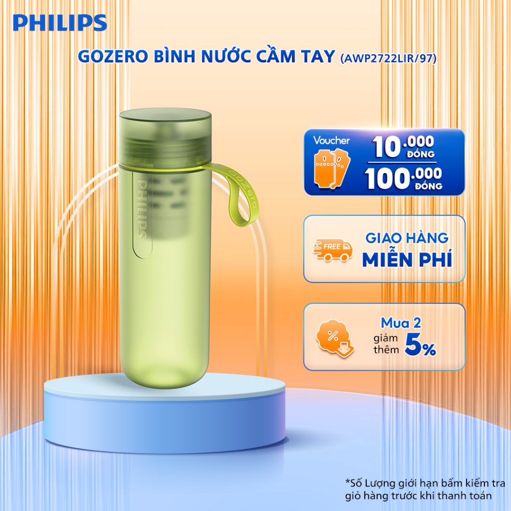 Bình lọc nước thể thao Philips AWP2722LIR/97