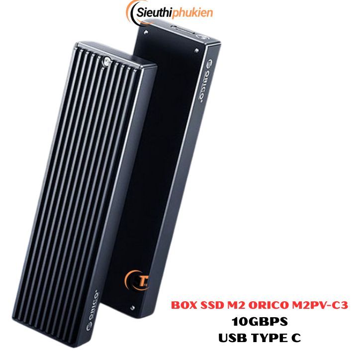 Hộp đựng ổ cứng SSD M.2 NVME Type C USB3.1 GEN2 10Gbps M2PV-C3-BK