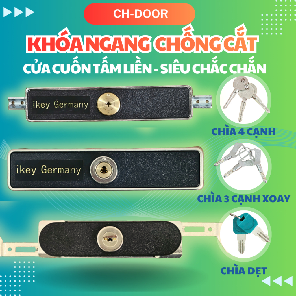 Khóa Cửa Cuốn Tấm Liền Chống Trộm - Bộ Ổ Khóa Cơ Chìa Chống Sao Chép