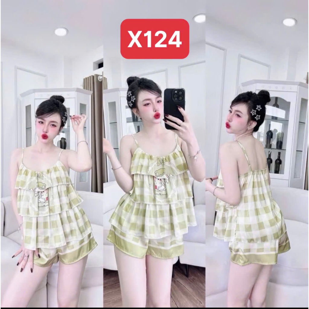 Đồ Ngủ Xếp Li 3 Tầng X1 Kim Thanh - Lụa Latin Short Bông 2 Dây Họa Tiết Dễ Thương Size 40-72kg | BigBuy360 - bigbuy360.vn